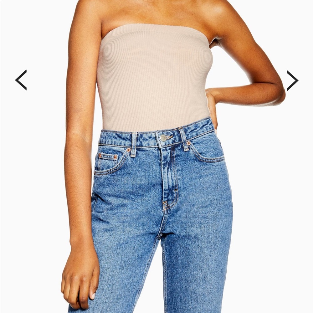 Top Shop - Ribbed strapless bodysuit